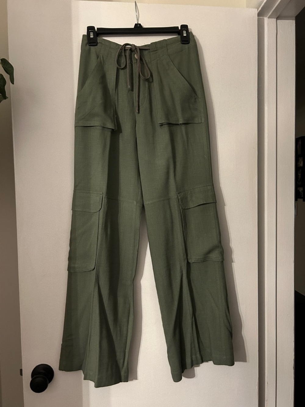Thread & Supply Olive Green Wide Leg Cargo Pants